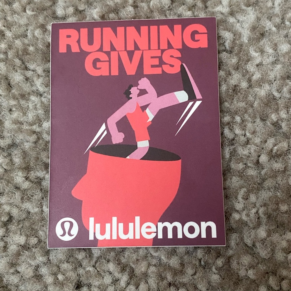 Lululemon stickers set of 3 and grey shopping bag